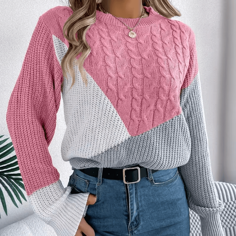 Women's Color Block Knit Sweater