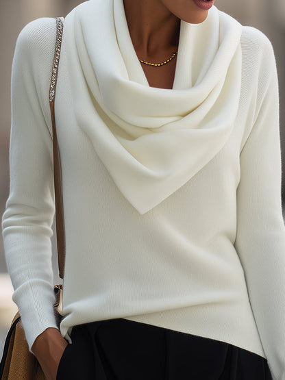 Flowy Cowl Neck Long Sleeve Women's Top