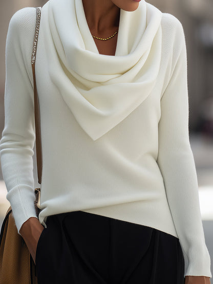 Flowy Cowl Neck Long Sleeve Women's Top