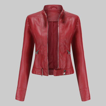 Women's Leather Jacket Elegant Outerwear
