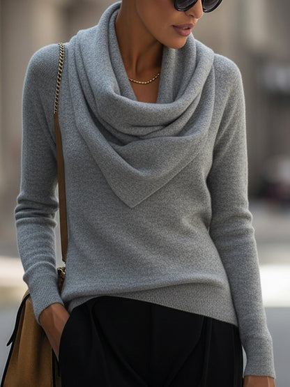Flowy Cowl Neck Long Sleeve Women's Top