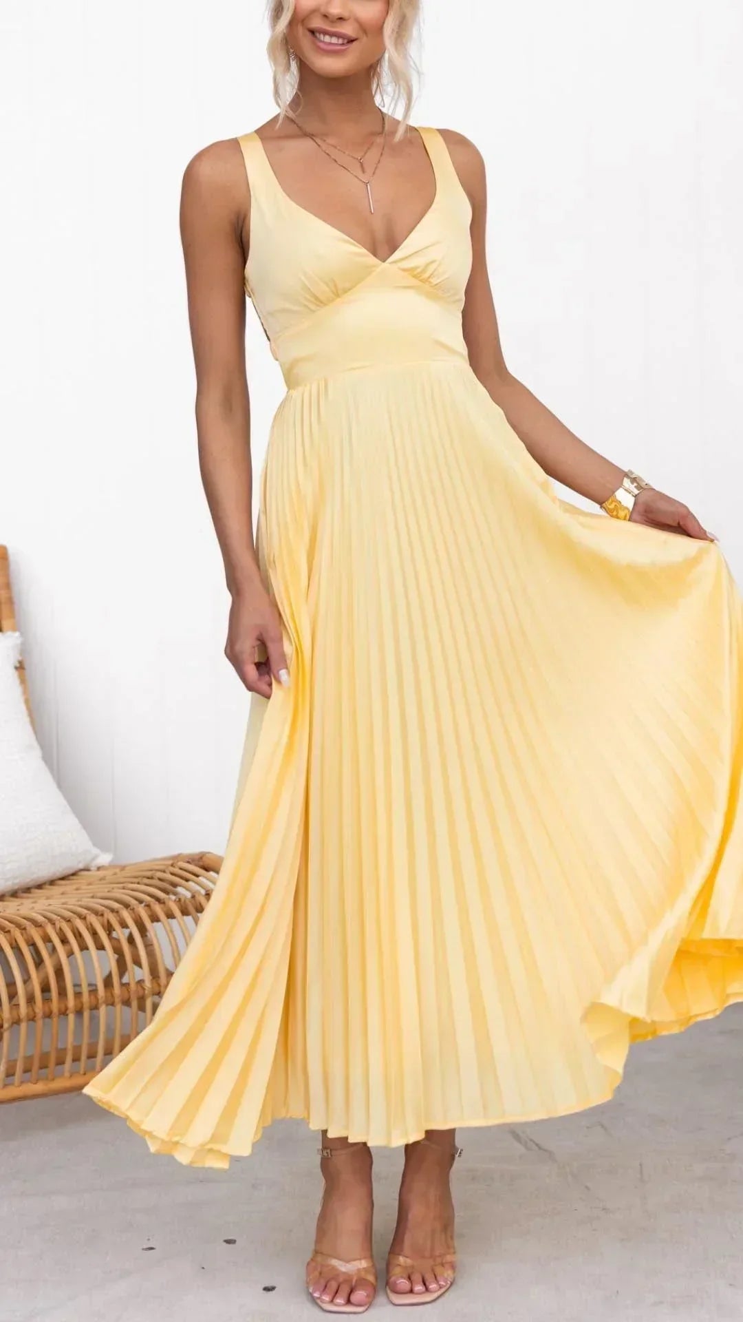 Floral V Neck Long Maxi Dress for Women - VibreMode