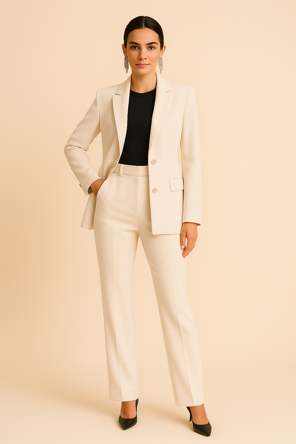 Classic Women's Suit Jacket and Trousers Set