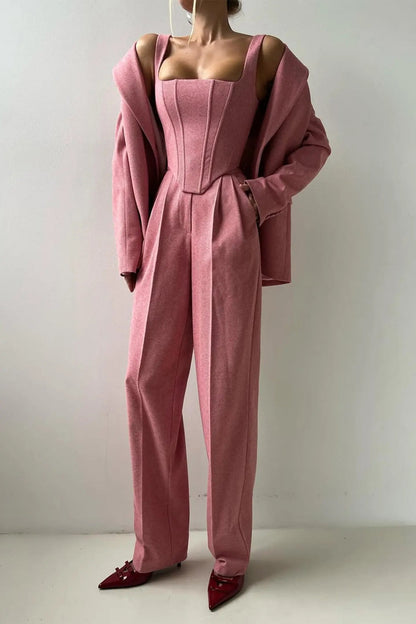 Tailored Three-Piece Suit for Women – Elegant & Sophisticated Pant Suit Set-Caliboot