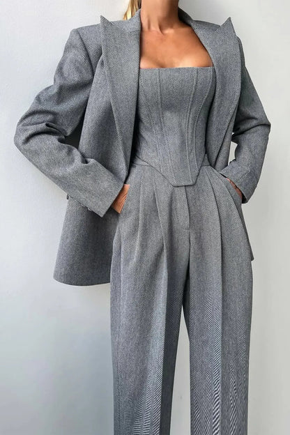 Women's Three-Piece Pant Suit Set - VibreMode