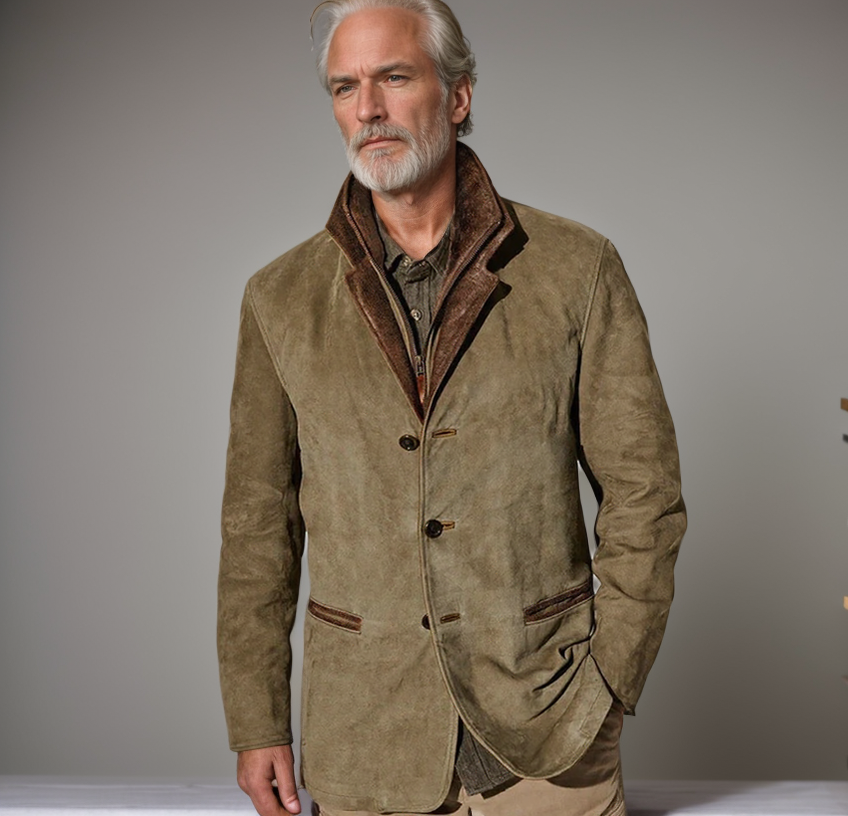 Men's Faux Leather Coat Classic Fit