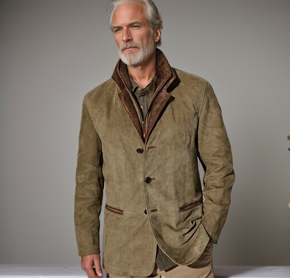 Men's Faux Leather Coat Classic Fit