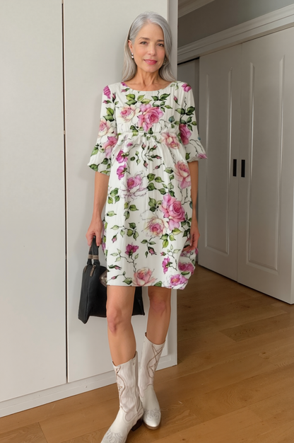 Ladies Pretty Floral Knee Length Dress