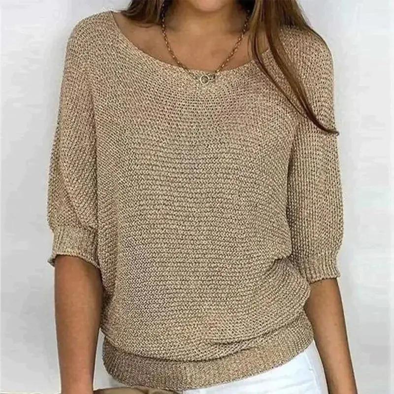 Women's Textured Knit Pullover Sweater - VibreMode