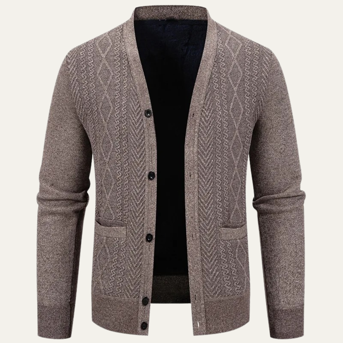 Men's V Neck Knitted Cardigan