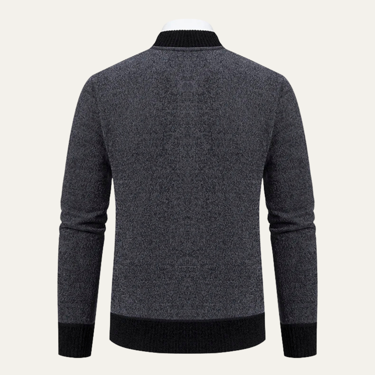 Men's Embroidered Zip Knit Sweater