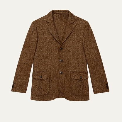 Dolomiti Men's Tweed Blazer Dark Brown - VibreMode