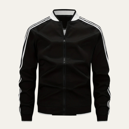 Men's Lightweight Zip Up Track Jacket Breathable Striped Sleeves