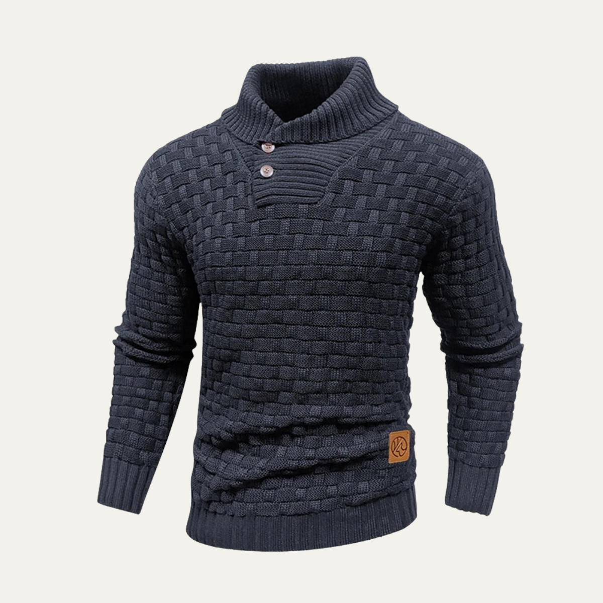 Men's Textured Knit Winter Sweater