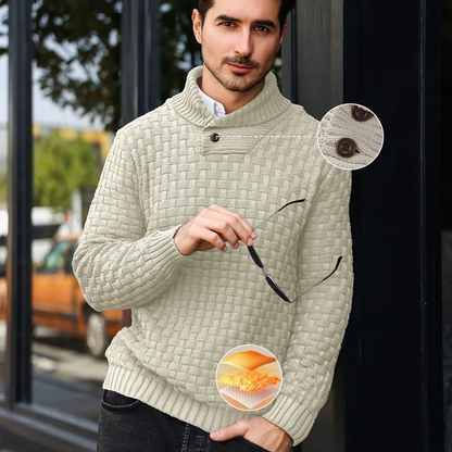 Men's Textured Knit Winter Sweater