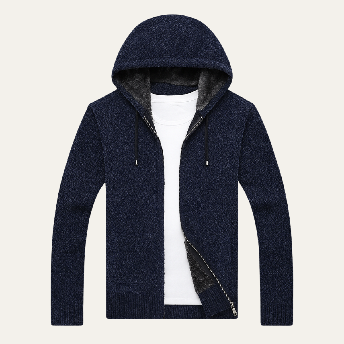 Men's Casual Knit Zip Hoodie Jacket - VibreMode