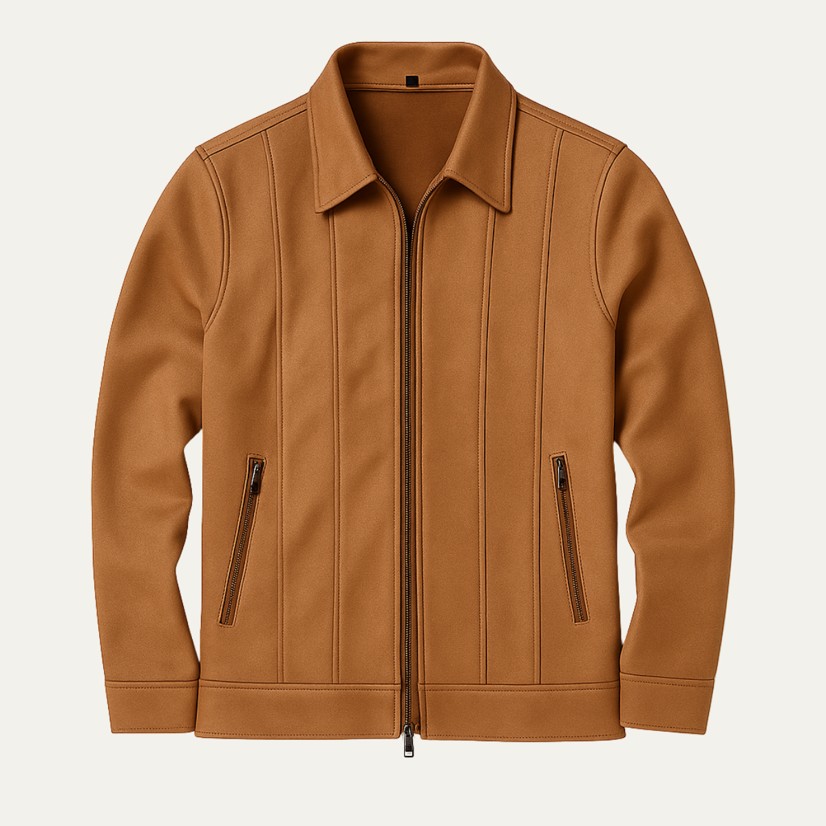 Men's Suede Leather Trucker Jacket Zip Up - VibreMode