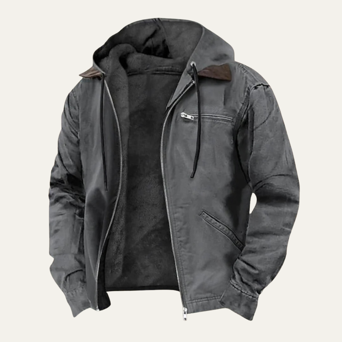 Men's Fleece Lined Hooded Winter Jacket