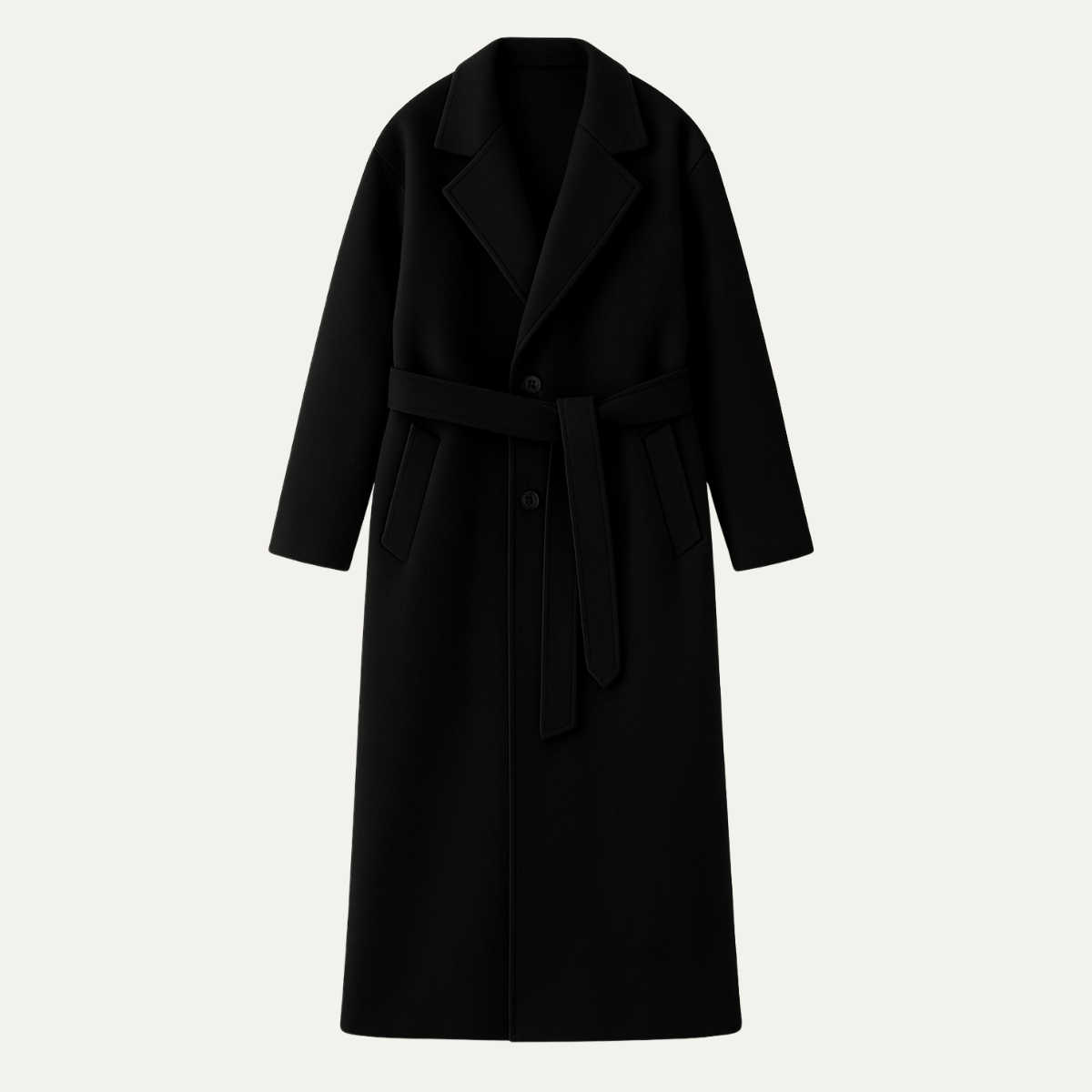 Men's Wool Wrap Coat Camel Brown with Belt - VibreMode