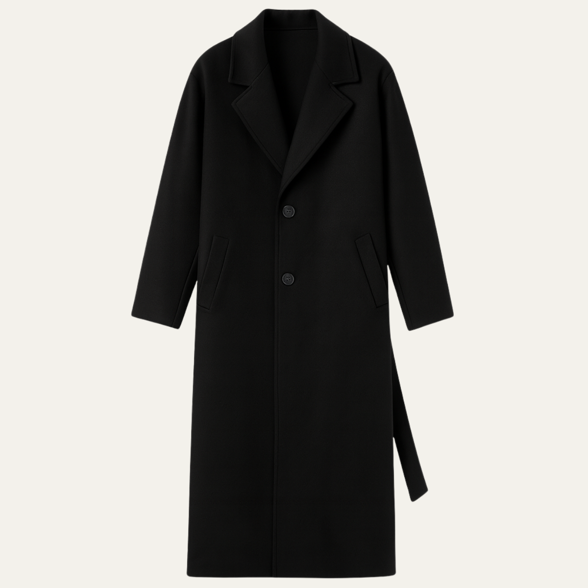 Men's Wool Wrap Coat Camel Brown with Belt