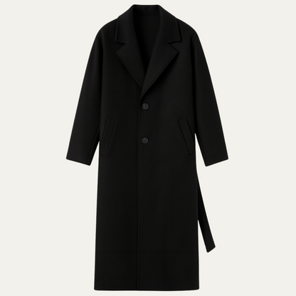 Men's Wool Wrap Coat Camel Brown with Belt