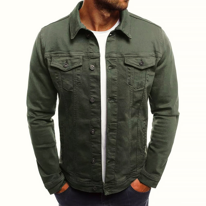 Theodore Willow Classic Slim Fit Denim Jacket: Versatile Cotton Blend for Men