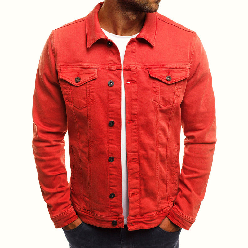 Theodore Willow Classic Slim Fit Denim Jacket: Versatile Cotton Blend for Men