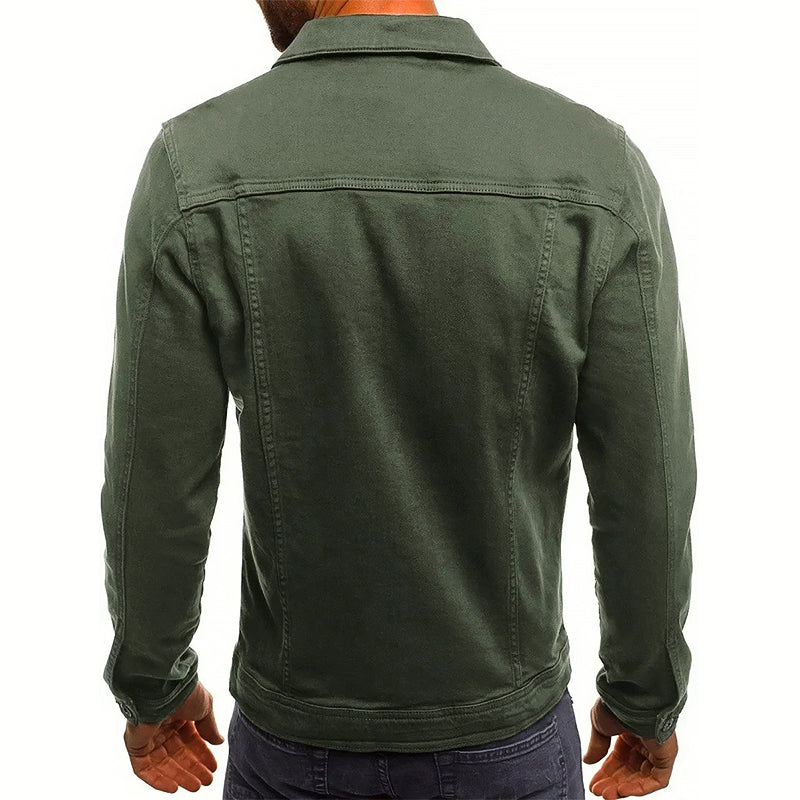 Theodore Willow Classic Slim Fit Denim Jacket: Versatile Cotton Blend for Men