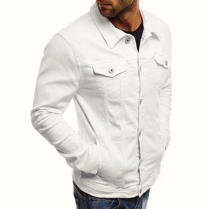 Theodore Willow Classic Slim Fit Denim Jacket: Versatile Cotton Blend for Men