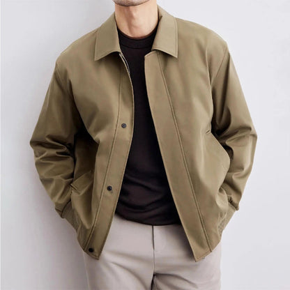 Men's Bomber Jacket Leather Waterproof Black - VibreMode