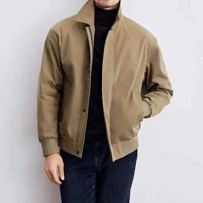 Men's Bomber Jacket Leather Waterproof Black