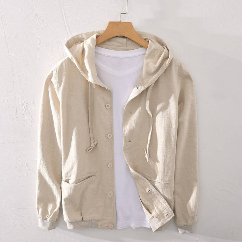 Women's Ramie Spring Jacket Lightweight Breathable Beige - VibreMode