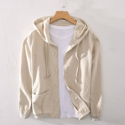 Women's Ramie Spring Jacket Lightweight Breathable Beige - VibreMode