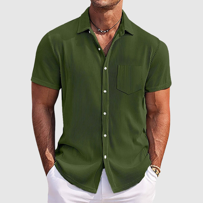 Men's Button Down Shirt Cotton Chest Pocket