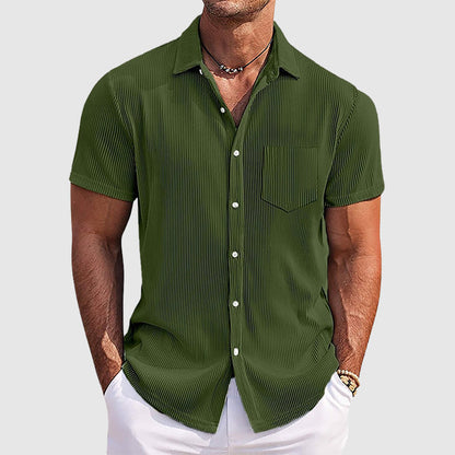Men's Button Down Shirt Cotton Chest Pocket