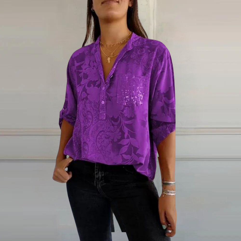 Women's Loose Fit Floral Blouse