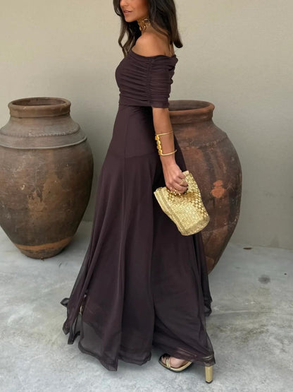Elegant Ladies Cold Shoulder Formal Gown