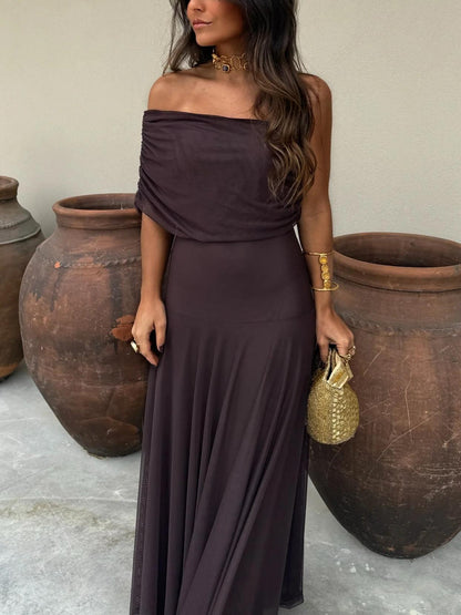Elegant Ladies Cold Shoulder Formal Gown