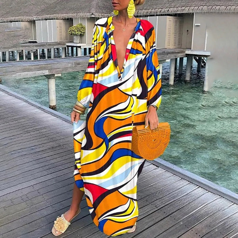 Women's Beach Cover Up Loose Fit Abstract Print
