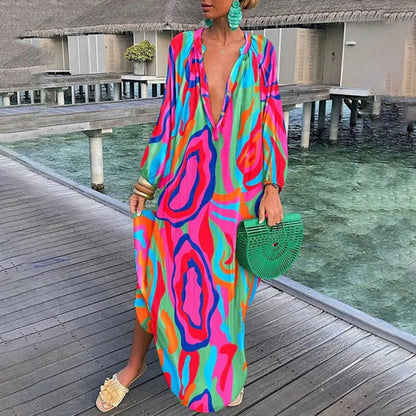 Women's Beach Cover Up Loose Fit Abstract Print