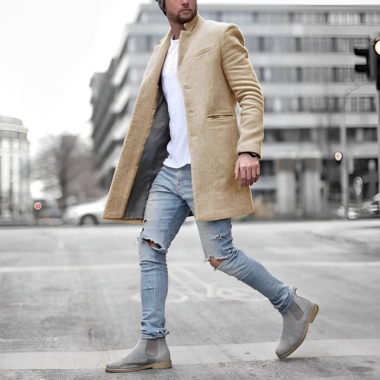 Garrett | Men's Slim Fit Spring Overcoat