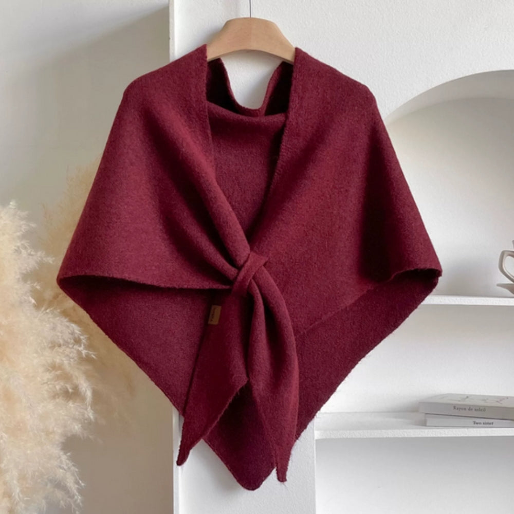 Women's Poncho Shawl Cape Knotted Front Draped Fit - VibreMode