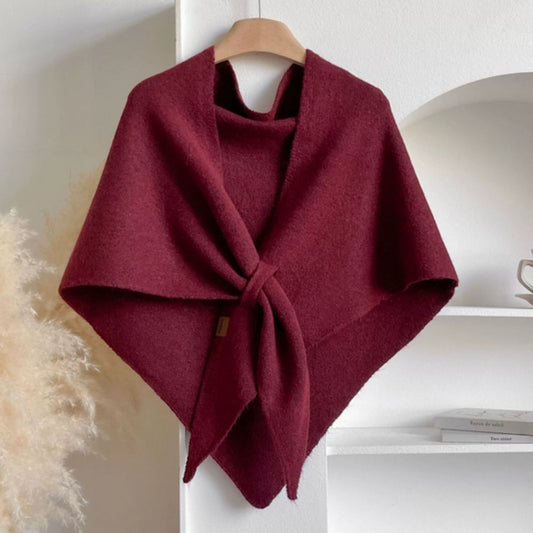 Women's Poncho Shawl Cape Knotted Front Draped Fit - VibreMode