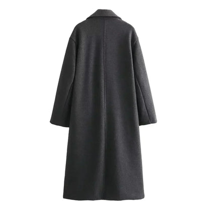 Women's Longline Coat Wide Lapel