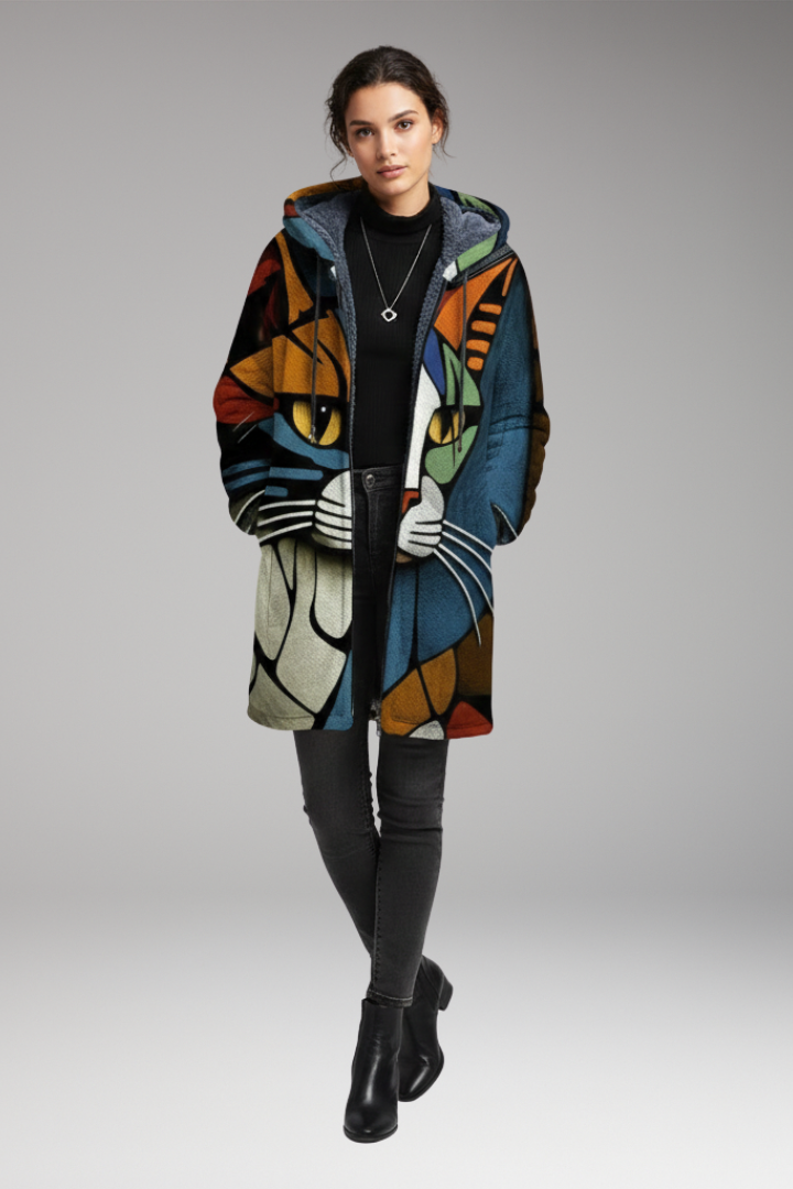Unisex Hooded Cardigan Zipper Printed