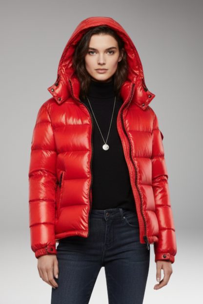 Unisex Puffer Jacket Quilted Hooded Black
