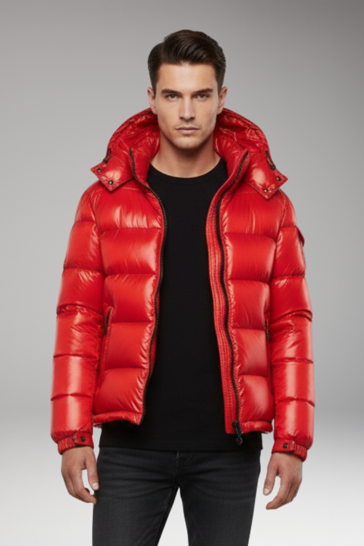 Unisex Puffer Jacket Quilted Hooded Black