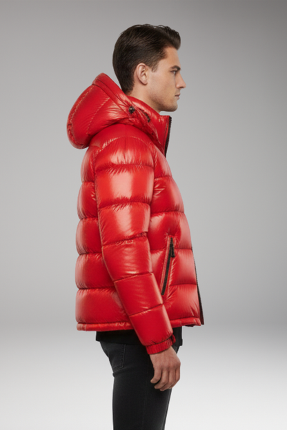 Unisex Puffer Jacket Quilted Hooded Black