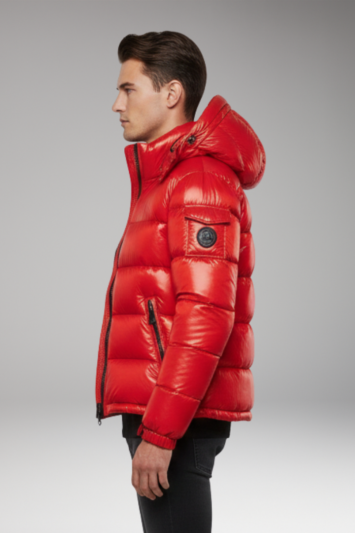 Unisex Puffer Jacket Quilted Hooded Black
