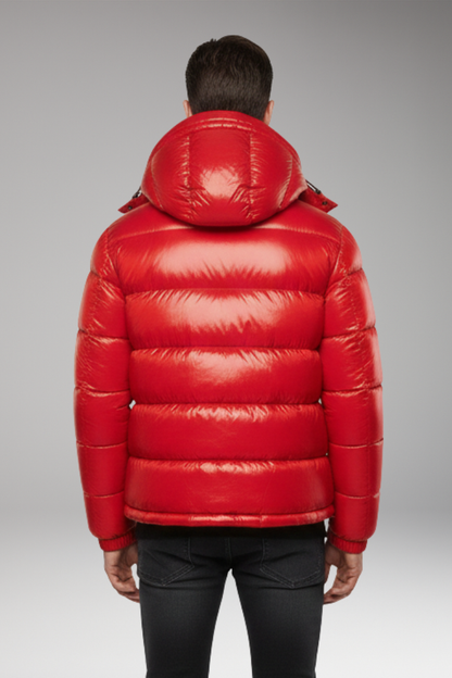 Unisex Puffer Jacket Quilted Hooded Black
